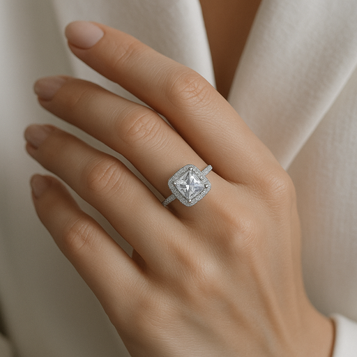 Anillo Halo Radiante en uso